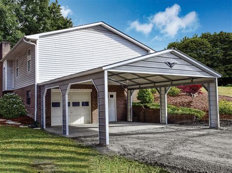 metal carport against house|carport attached to existing garage.